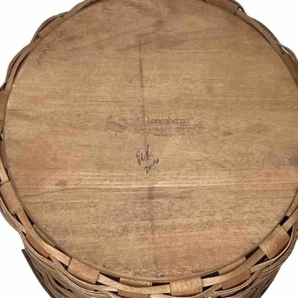Longaberger Handwoven Basket 2006 Signed Honey Wood Farmhouse Decor Rare Weaved - Picture 3 of 6